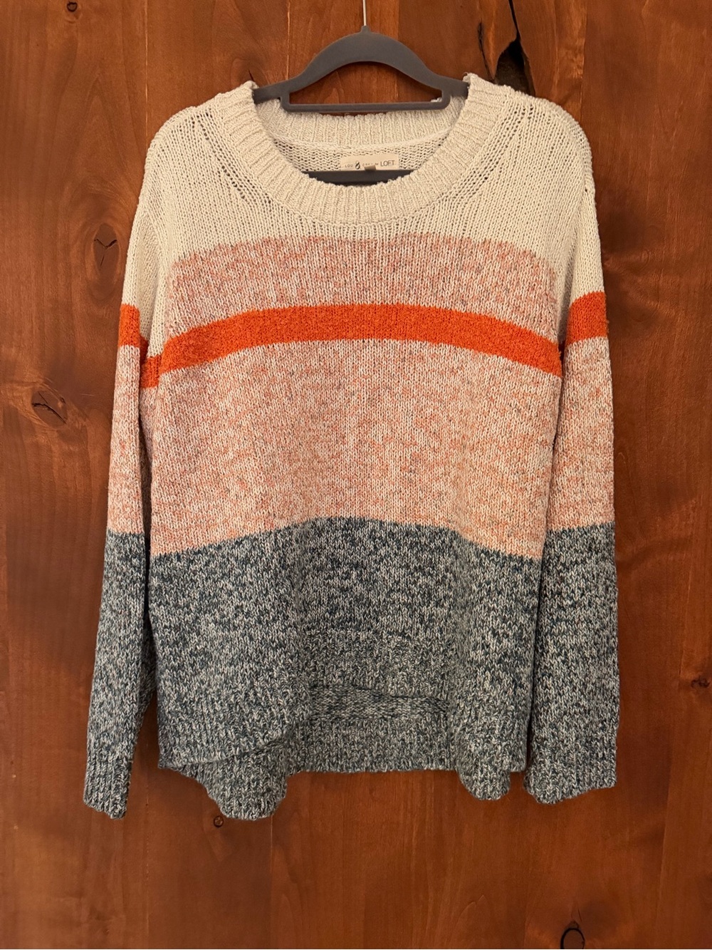 Lou & Grey Cream, Orange & Gray Marled Crewneck Sweater